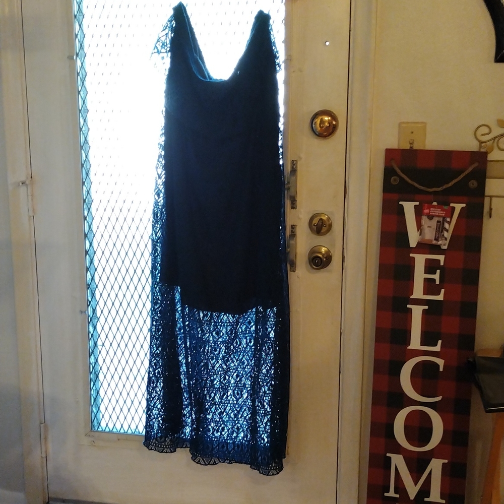 Navy blue strapless 3x Maxi dress